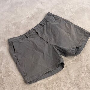 Men's Flat Front Gray Cotton Shorts